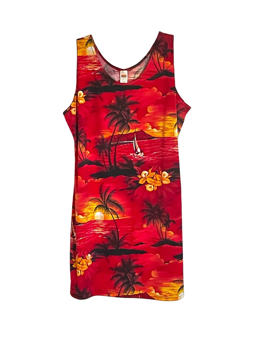 Palm Tree Tropical Sunset Print
Vacation Resort-wear Tank-Dress La
Playa Awaits!